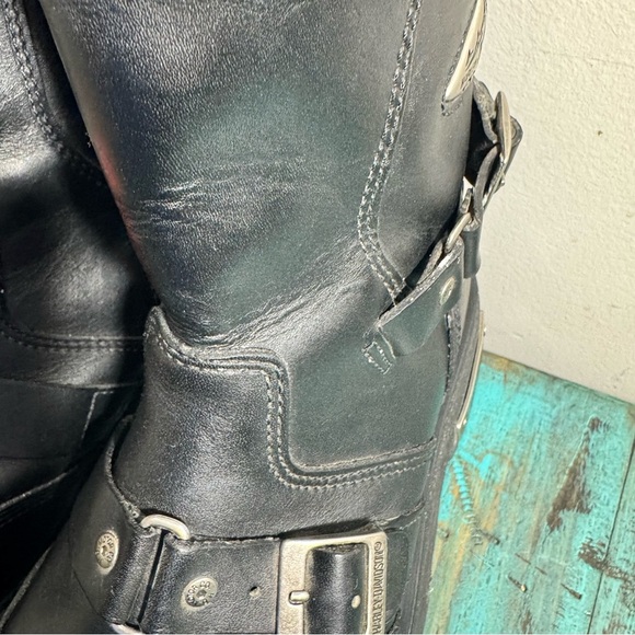 Harley-Davidson Riding Boots Size 9 Fury Motorcycle Buckle Zipper Rare - Picture 5 of 12